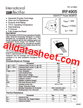 irf p channel mosfet selection guide