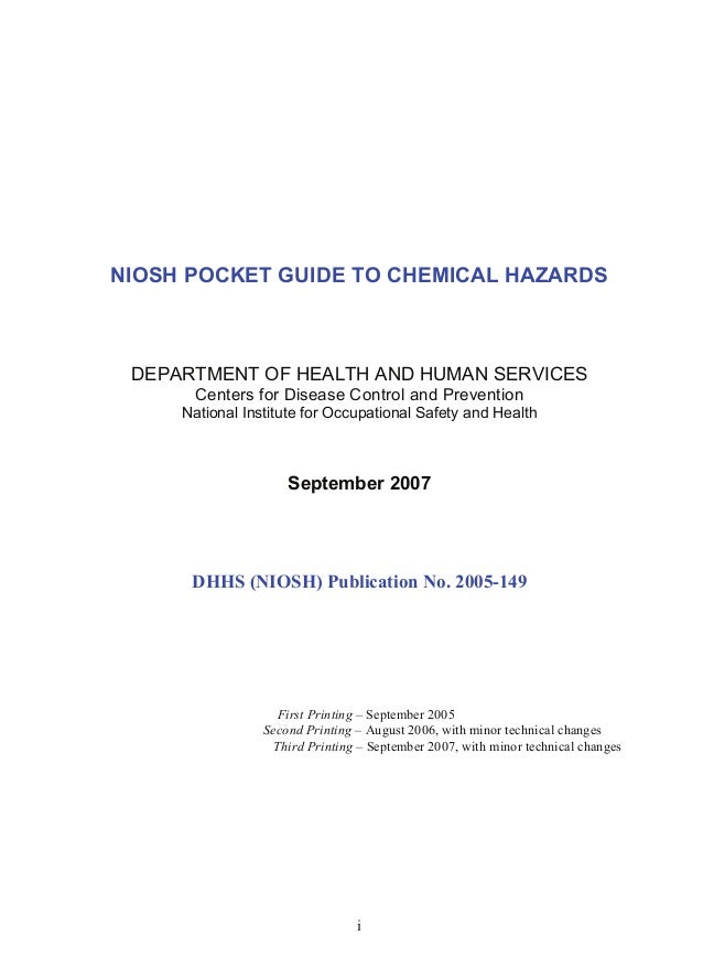 niosh guide to chemical hazards