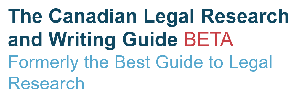 the canadian legal research and writing guide