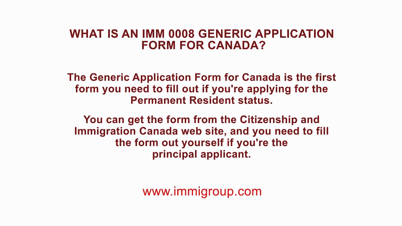 imm 0008 generic application form for canada guide