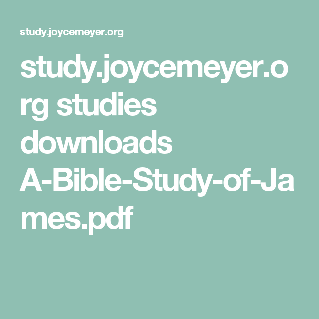 joyce meyer study guide pdf