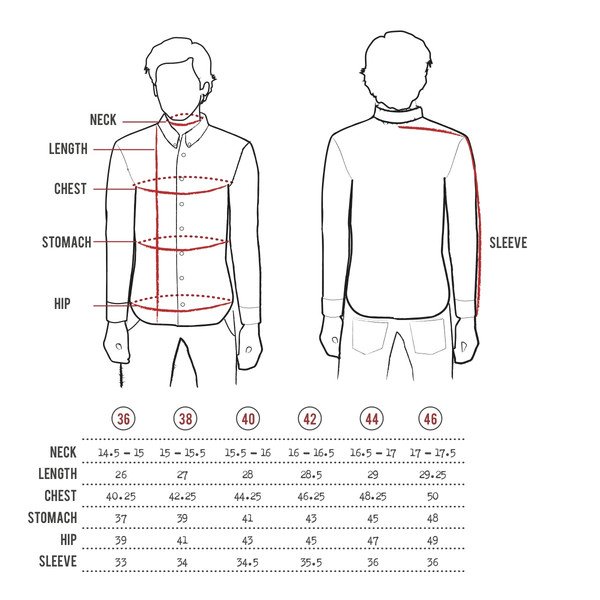 mens dress shirt measurement guide